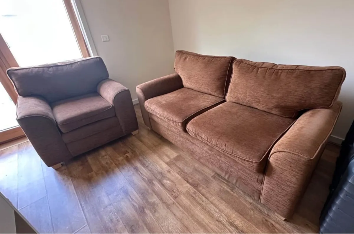 Living room set with 2-seater sofa and armchair - Image 1