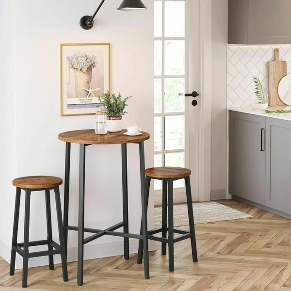 New 2 Rustic Brown Kitchen Bar Stools - FREE P&P - Image 4