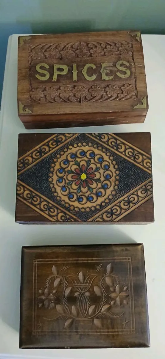 3 Vintage Wooden Boxes - Image 1