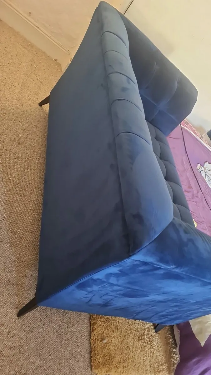 Blue Velvet Sofa - Image 3