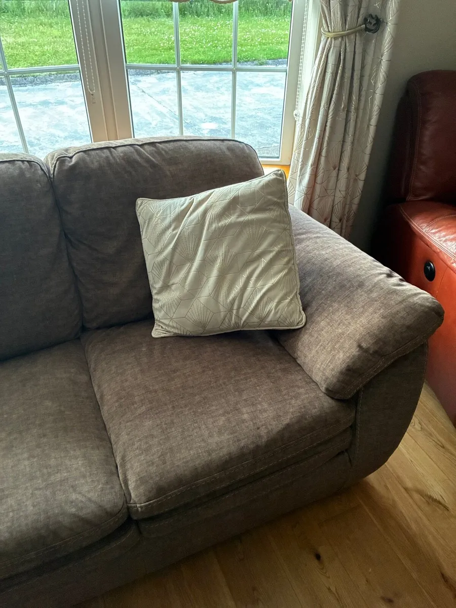 Brown 3seater Sofa - Image 2
