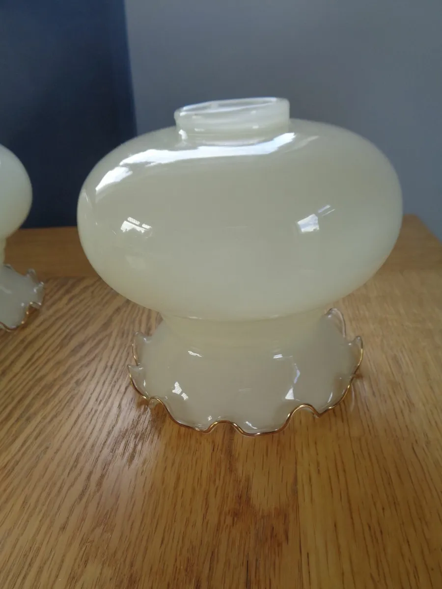 Vintage Glass Light Shades x 3 for Sale - Image 2
