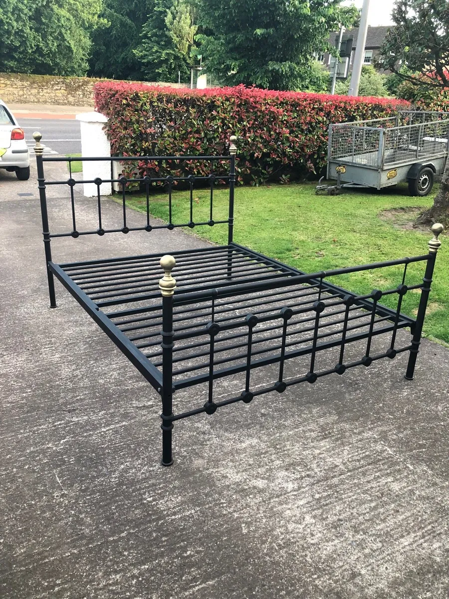 Steel bed with mattress - Image 1