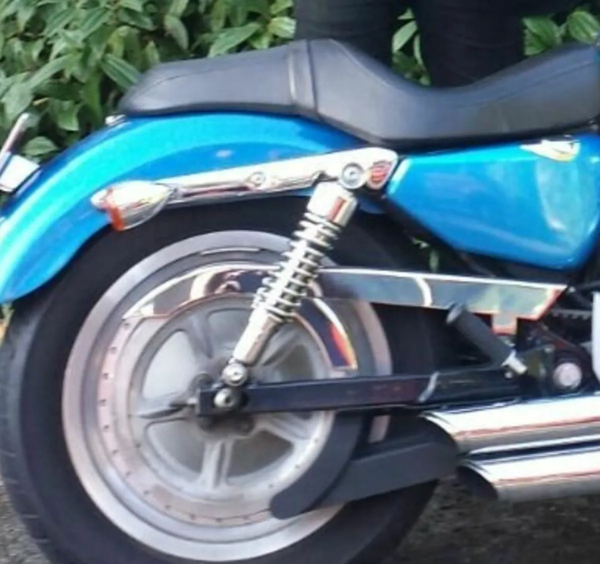 Harley Davidson Sportster chrome belt guard - Image 1