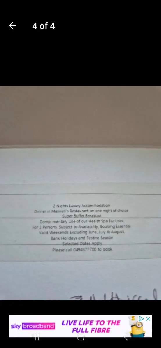 Hotel voucher Farnham Estate. - Image 4