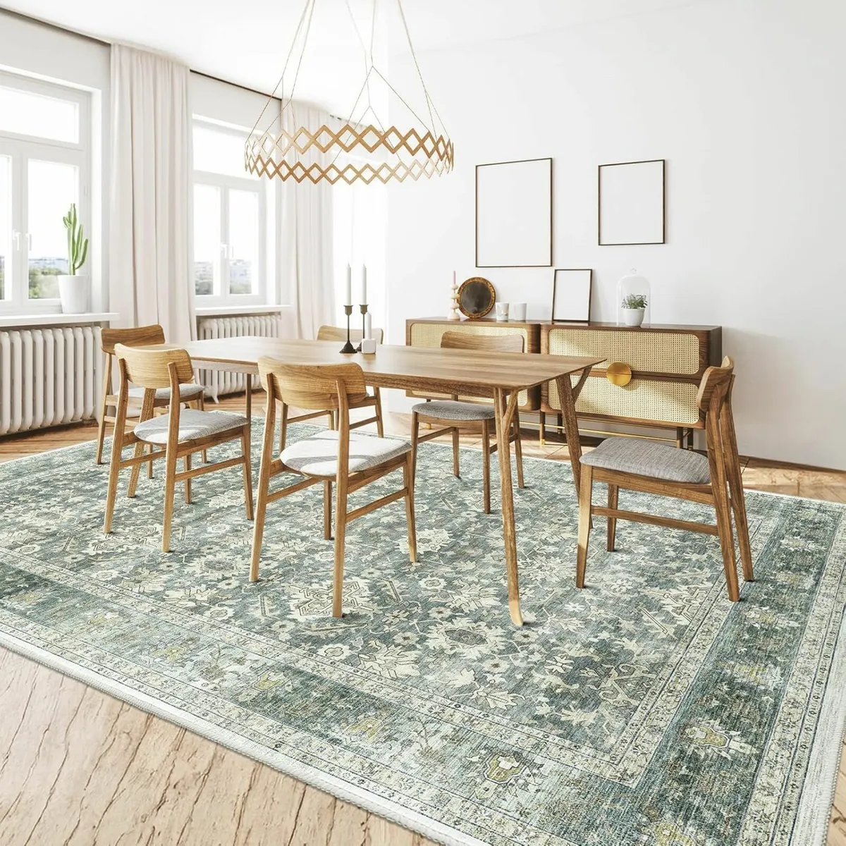 Vintage Green Large Rug Living Room Soft 240*340cm - Image 2