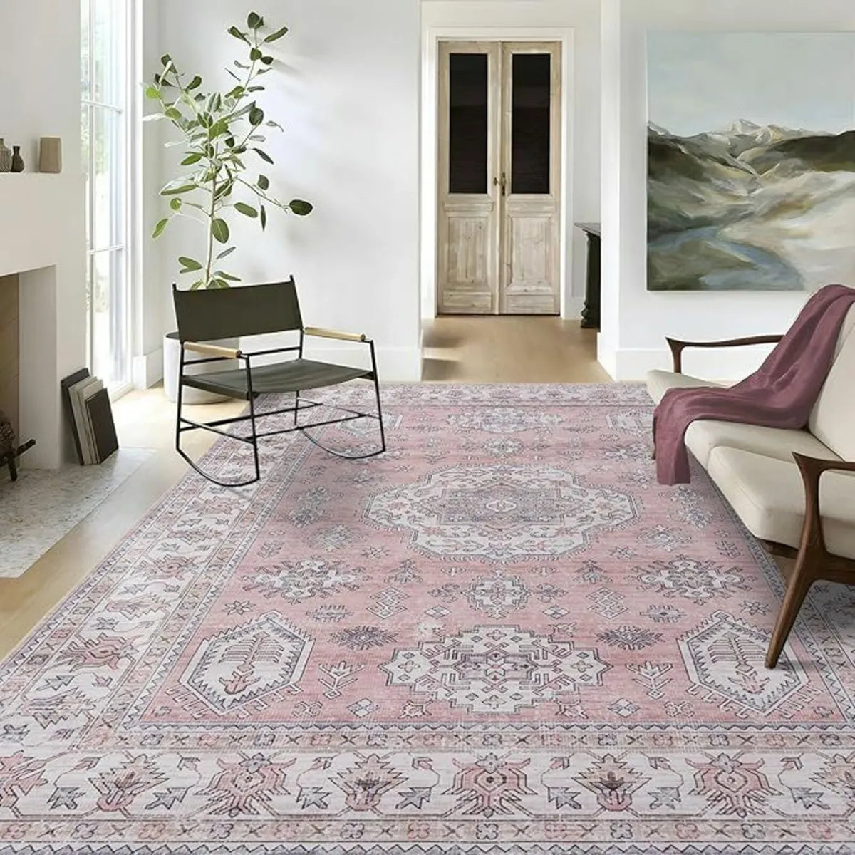 Large Pink Vintage Oriental 240x340cm Living Room - Image 3