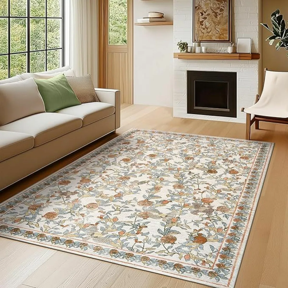 Floral Rug 150x210cm Vintage Flowers Soft bedroom - Image 1