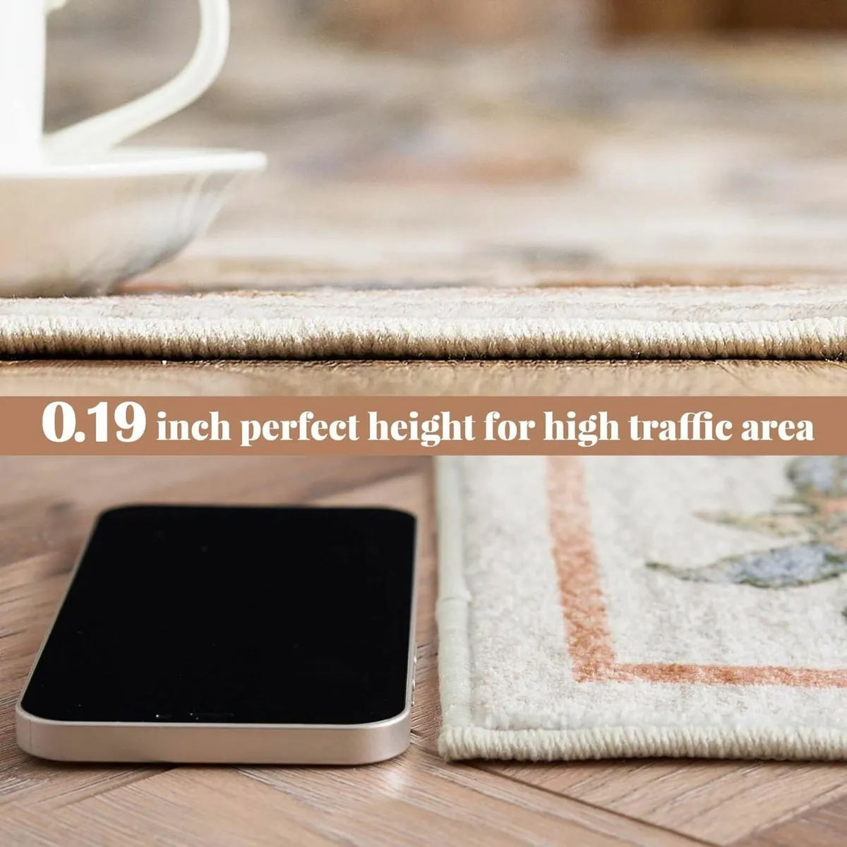 Floral Rug 120x180cm Vintage Soft Bedroom Dining - Image 3