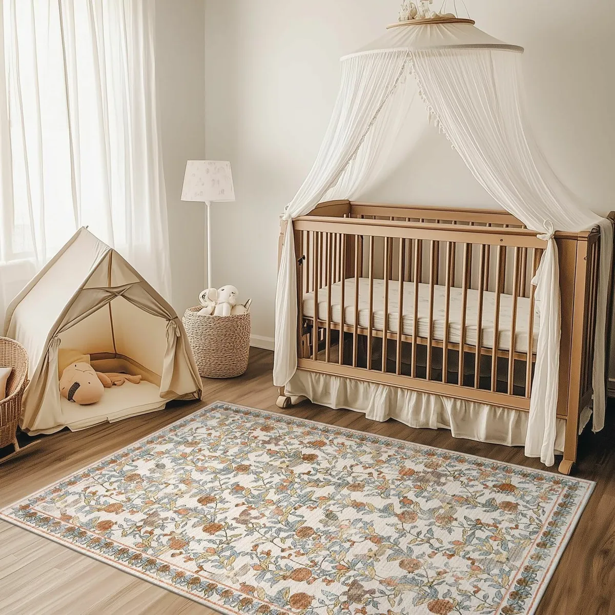 Floral Rug 120x180cm Vintage Soft Bedroom rug - Image 2