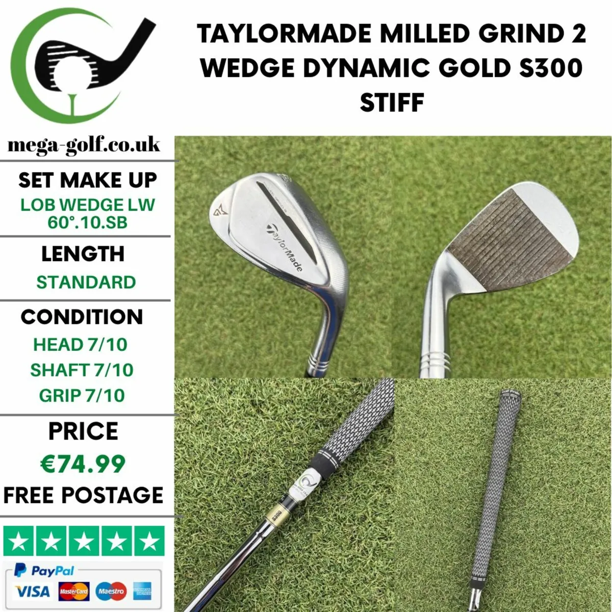 TAYLORMADE MILLED GRIND 2 WEDGE LW 60°.10.SB - Image 1