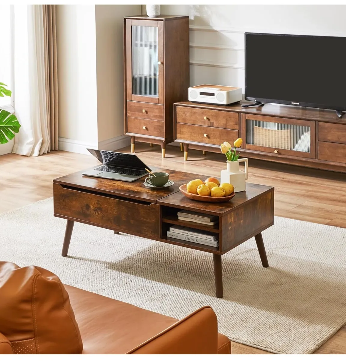Coffee Table, Lift Top Coffee Table with Hidden Co - Image 2