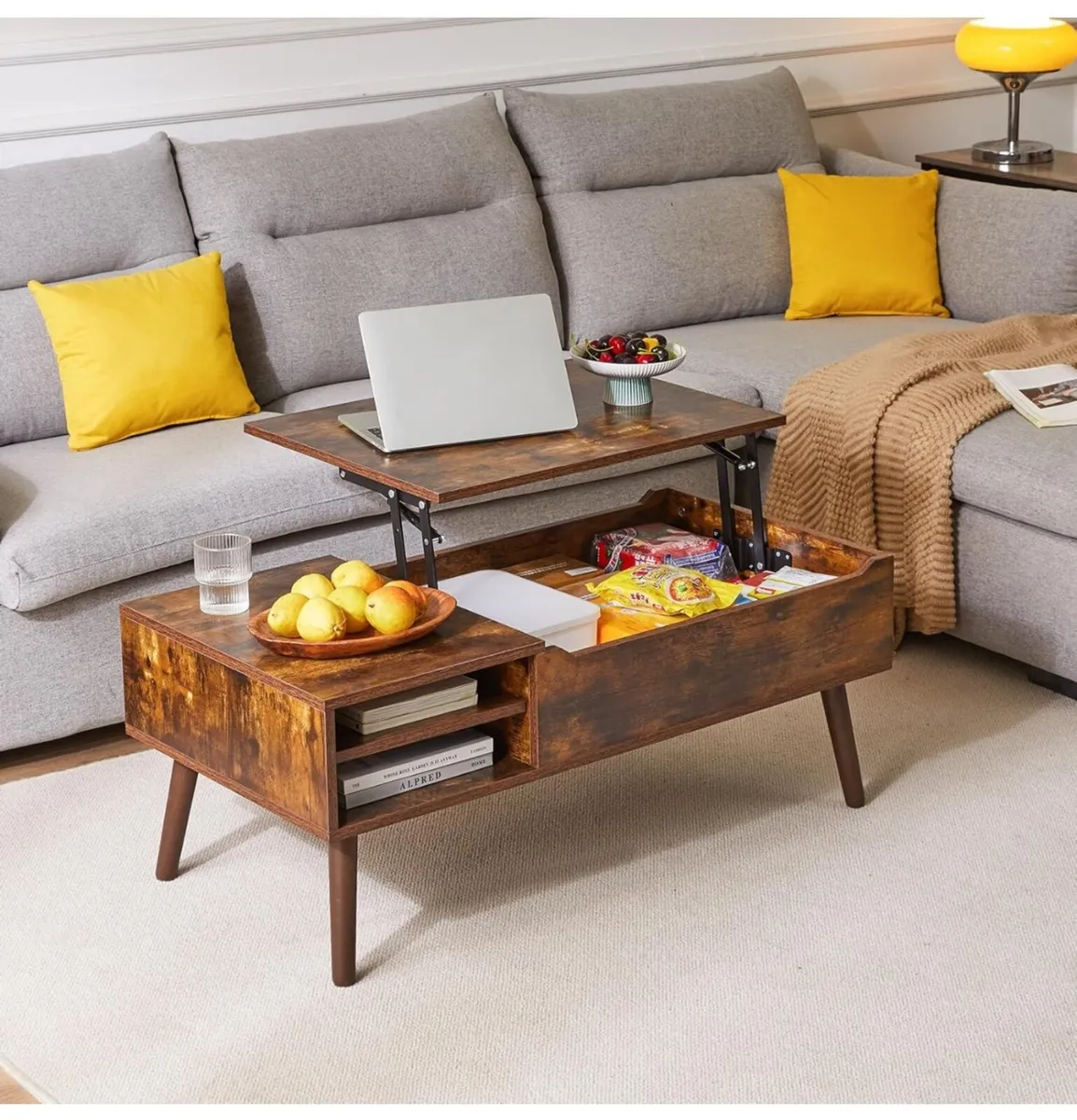 Coffee Table, Lift Top Coffee Table with Hidden Co - Image 3