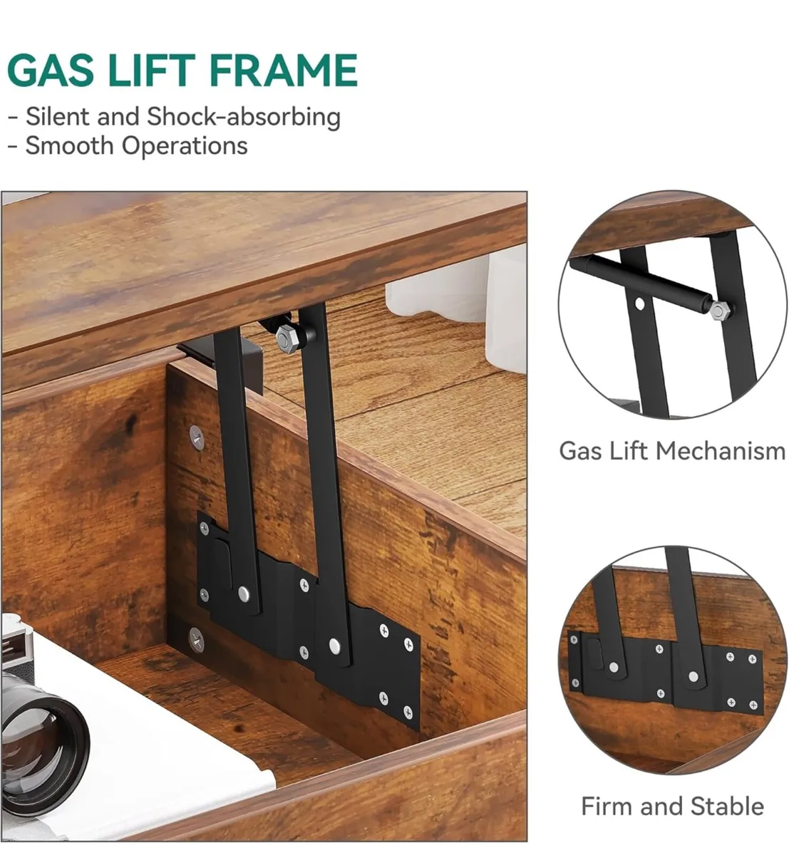 Lift Top Coffee Table, Easy-Lift - Image 4