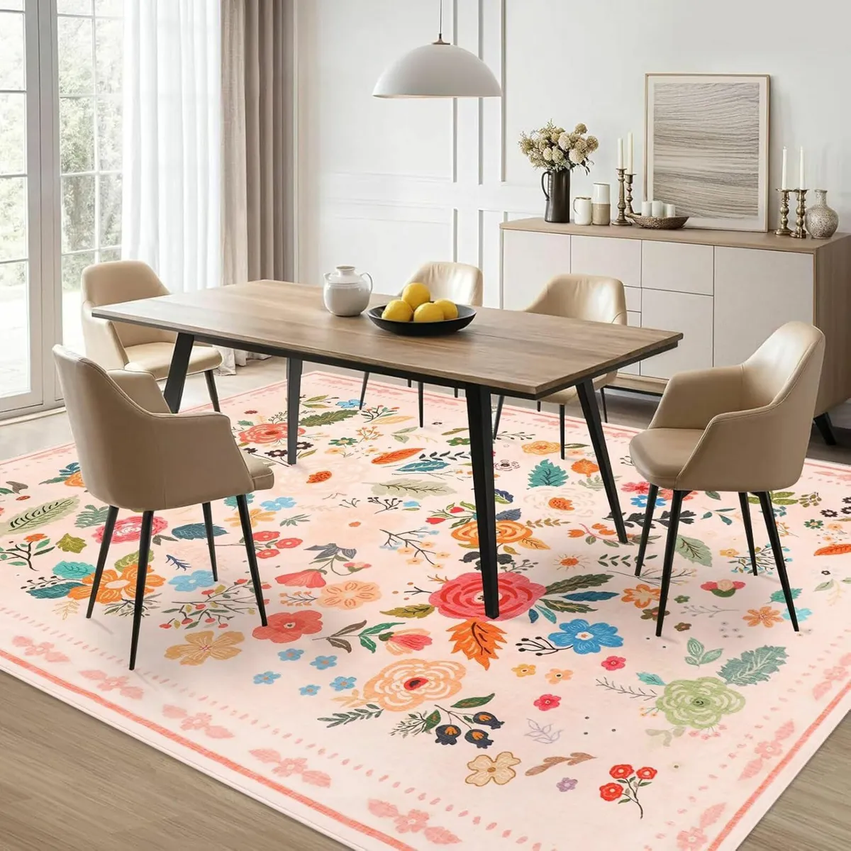 Pink Floral Rugs Living Room 160x230cm Bedroom - Image 2