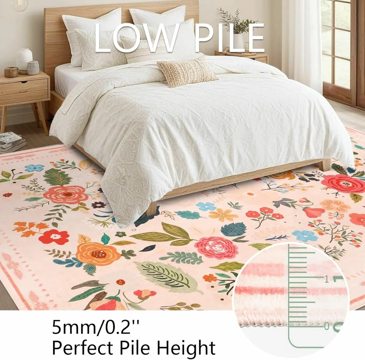 Pink Floral Rugs Living Room 160x230cm Bedroom - Image 3