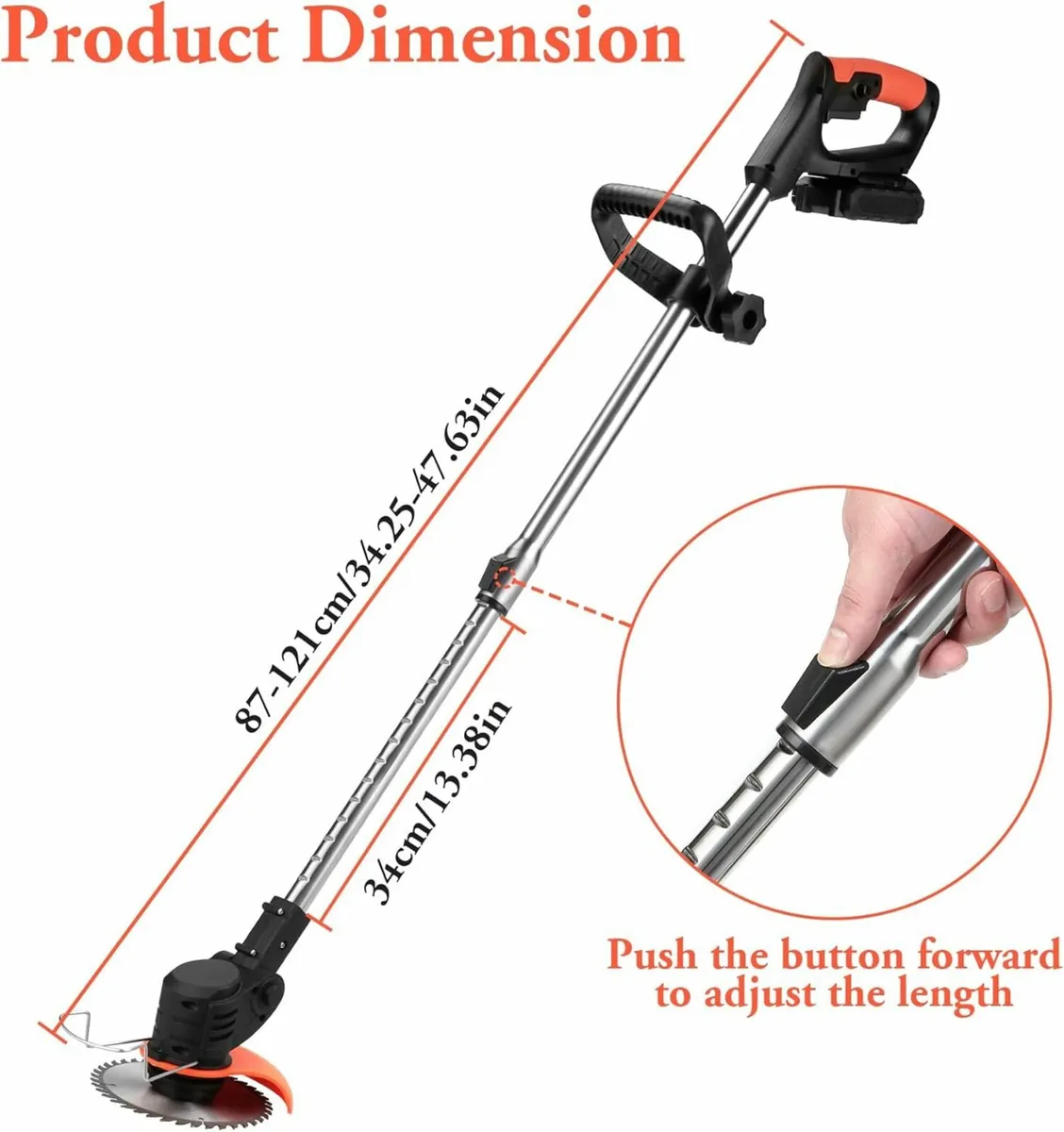 Cordless Grass Trimmer Charger 2 Battery Electric - Image 2