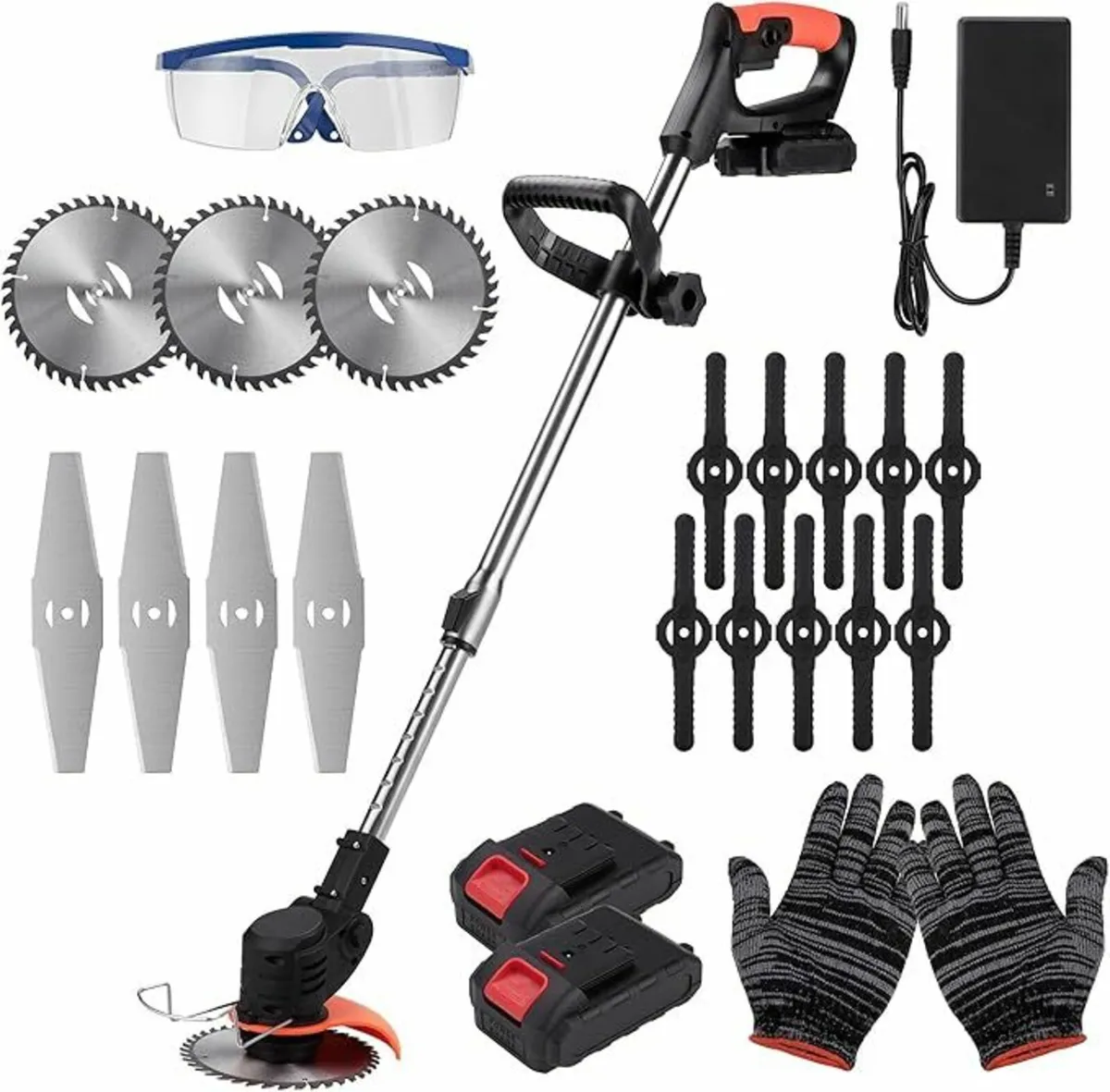 Cordless Grass Trimmer Charger 2 Battery Electric - Image 4