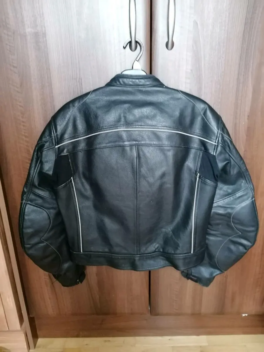 Mens Motorbike Leather Jacket - Image 2