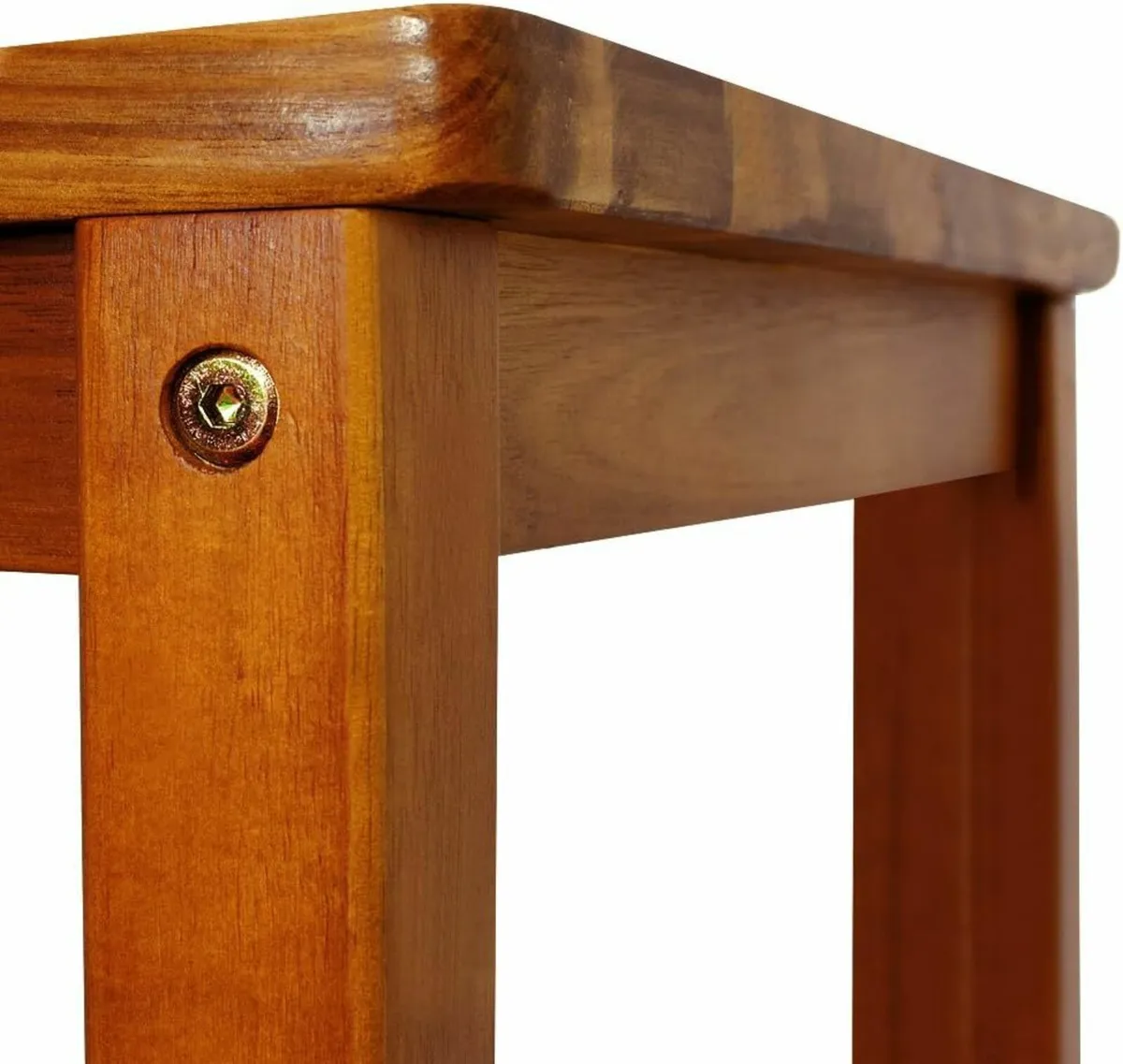 Set of 2 Natural Acacia Wood Bar Stools with Backr - Image 2