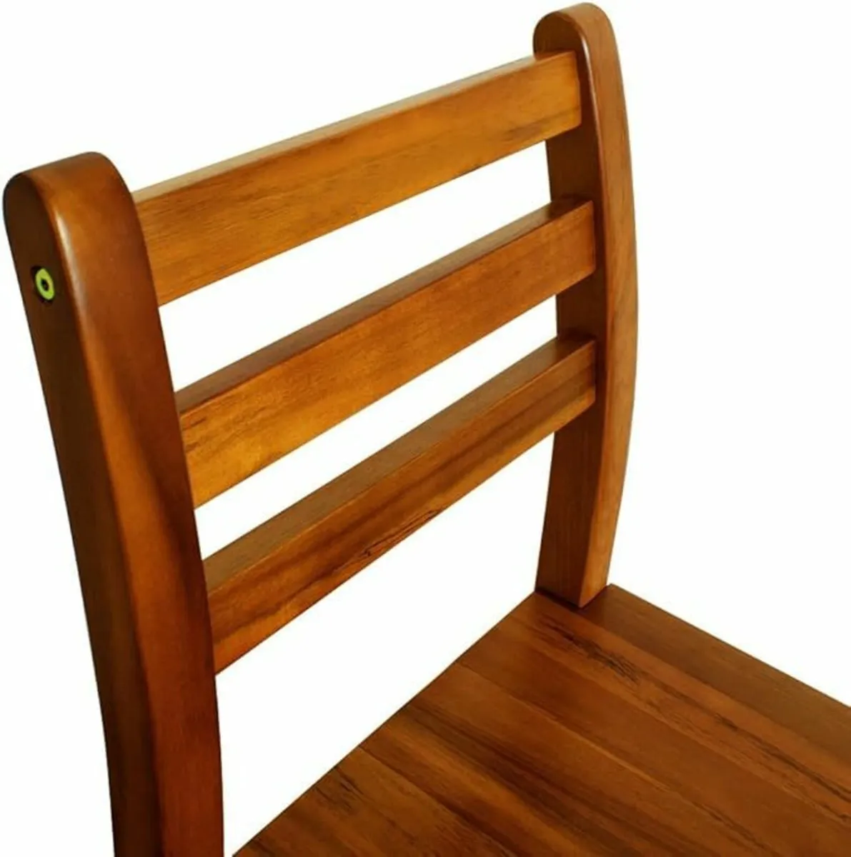 Set of 2 Natural Acacia Wood Bar Stools with Backr - Image 4