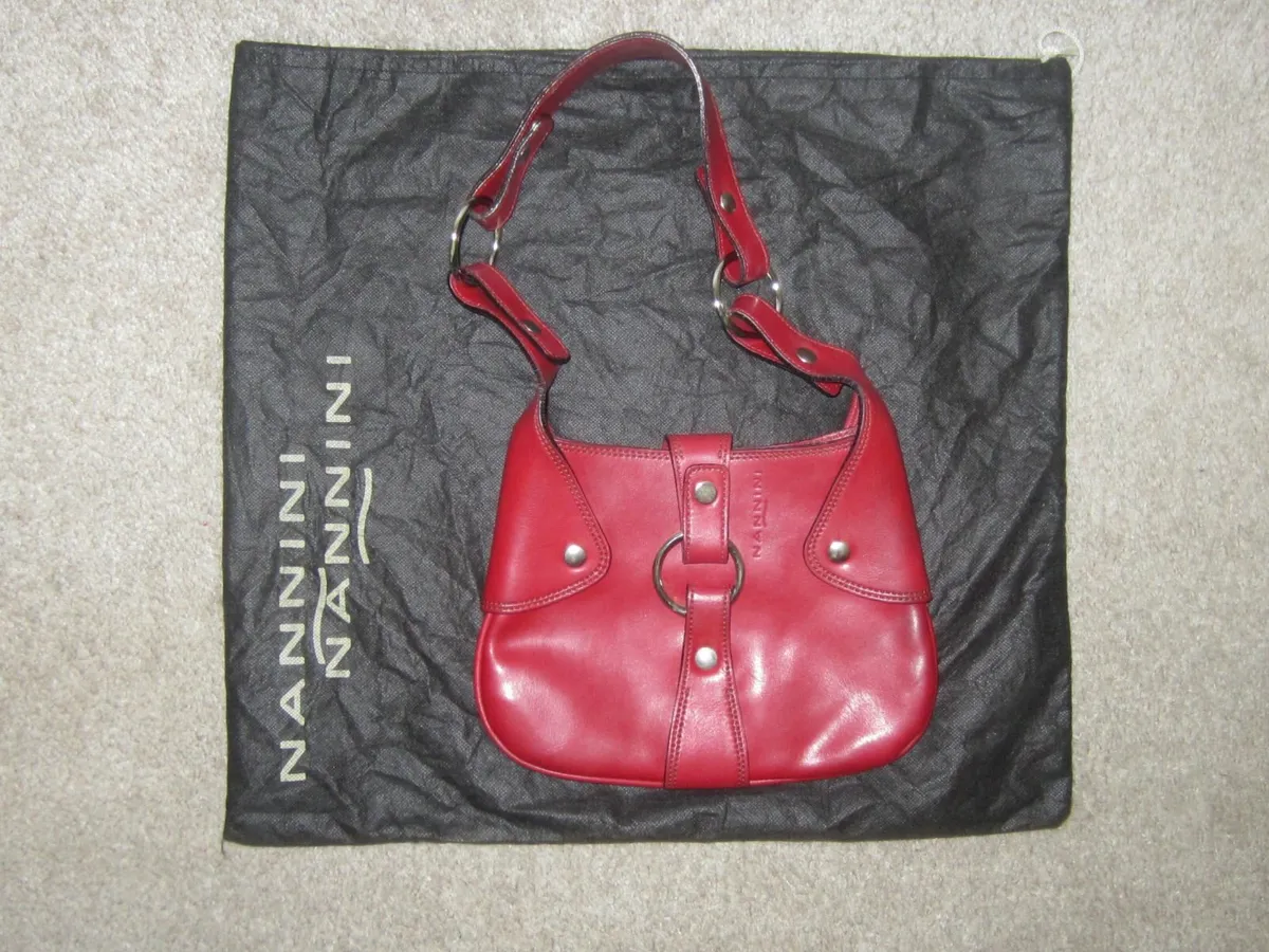 Nannini Red Leather Hand Bag - Image 1