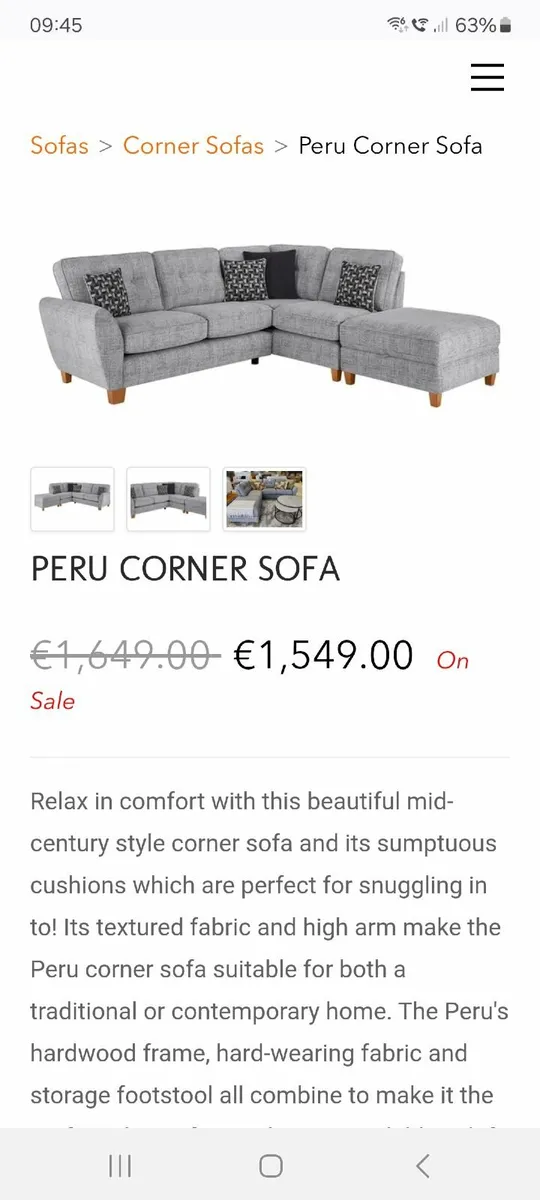 Corner sofa with Ottoman footstool - Image 4