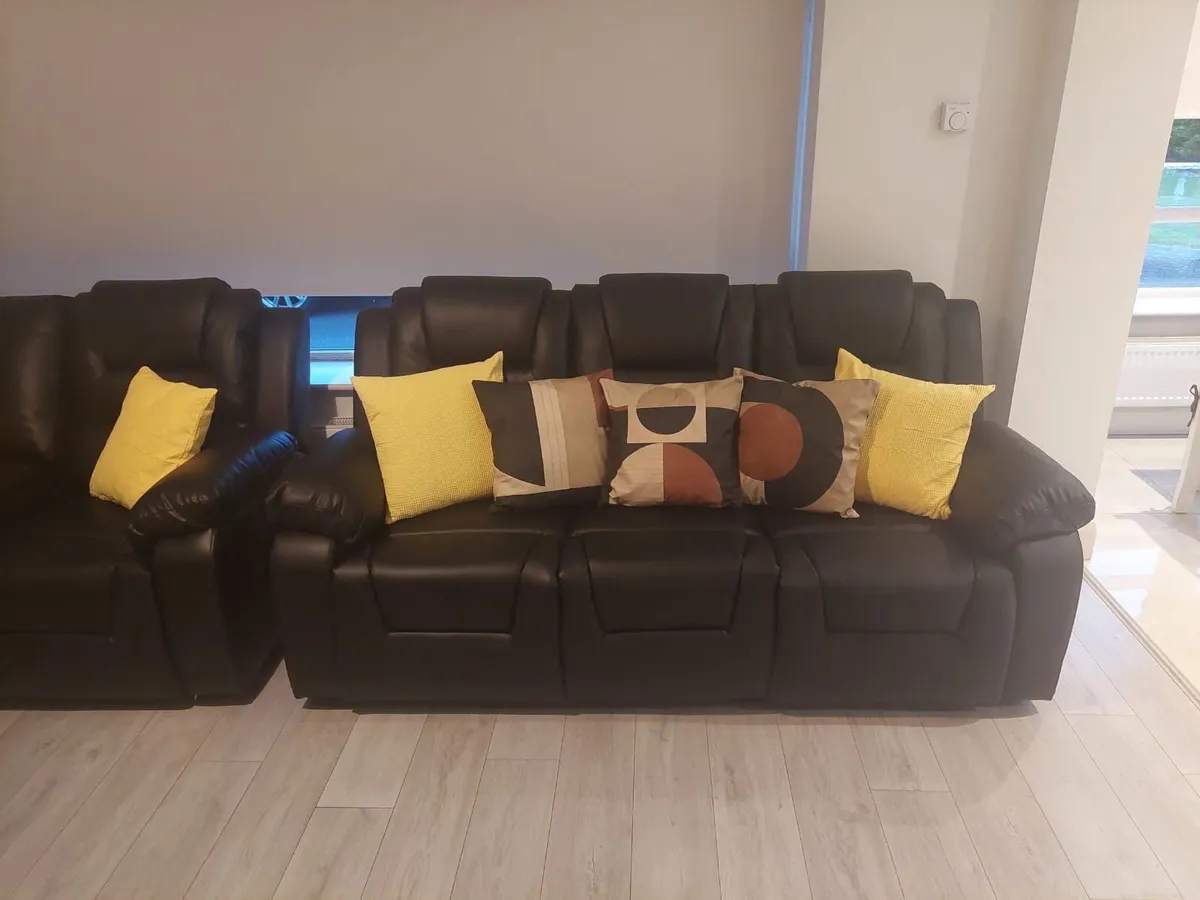 Leather electric sofa 3+2 all recliner only 1095 - Image 1
