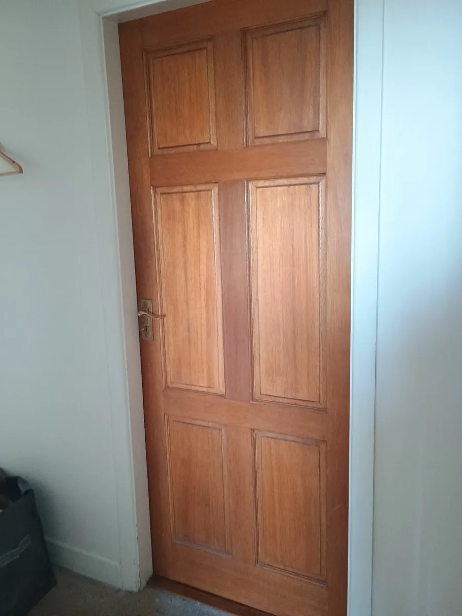 6solid teak doors and 1glass panel door - Image 2