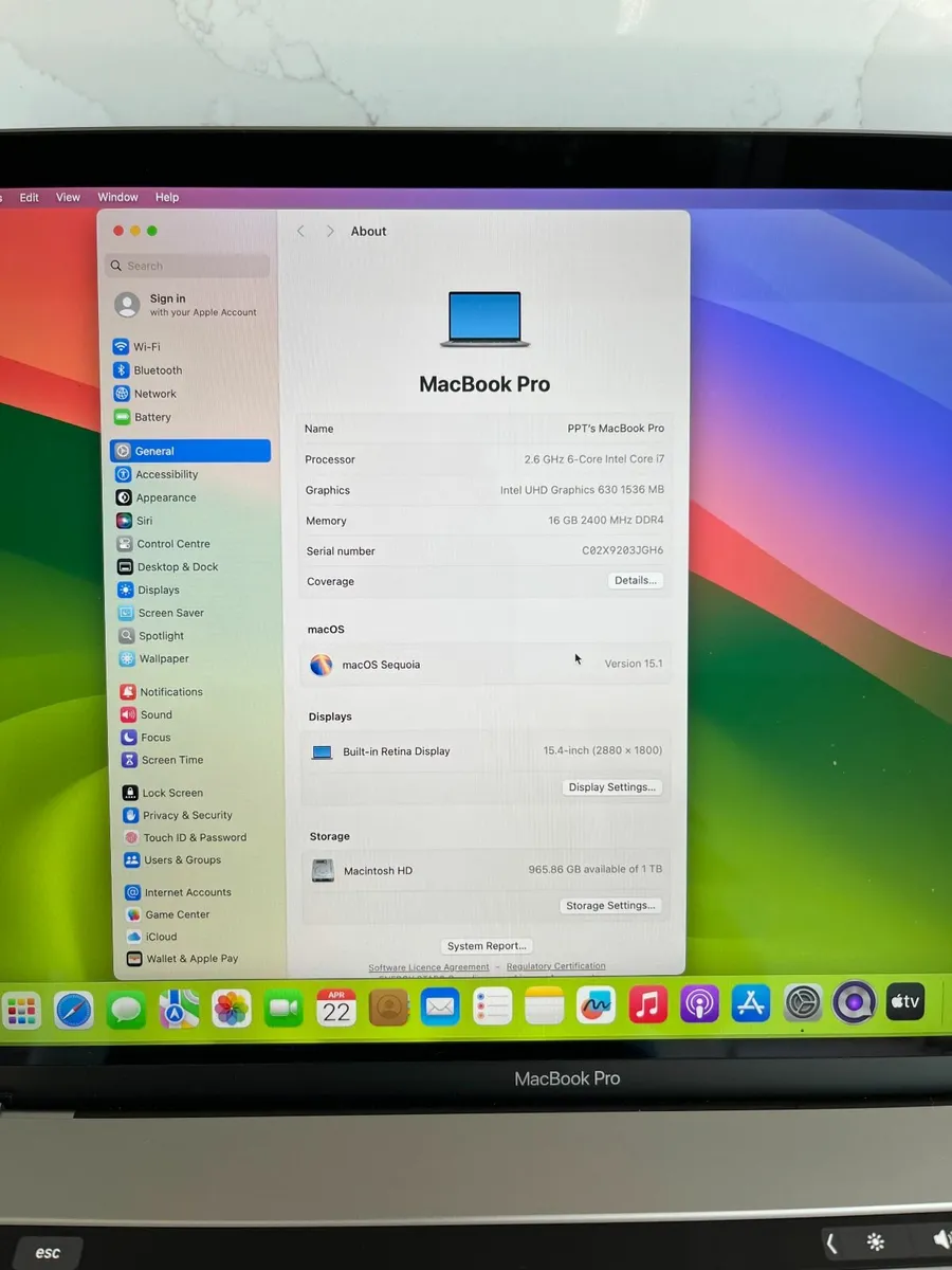 Apple MacBook Pro 15.4" i7 Touchbar with Warranty - Image 4