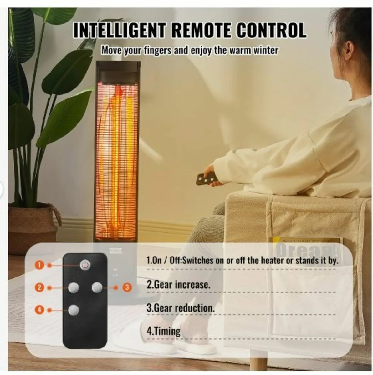 Infrared Heater 2000W Electric Space Heater - Image 1