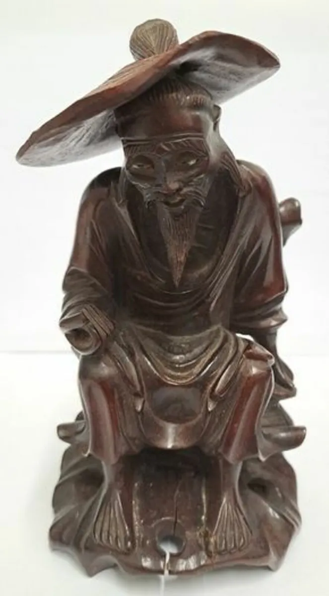Antique Chinese wooden figurine - Image 3