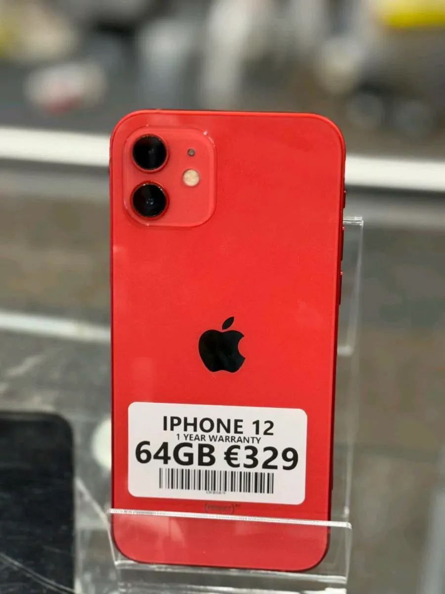 IPHONE 12 64GB, 1 YEAR WARRANTY,  UNLOCKED - Image 1