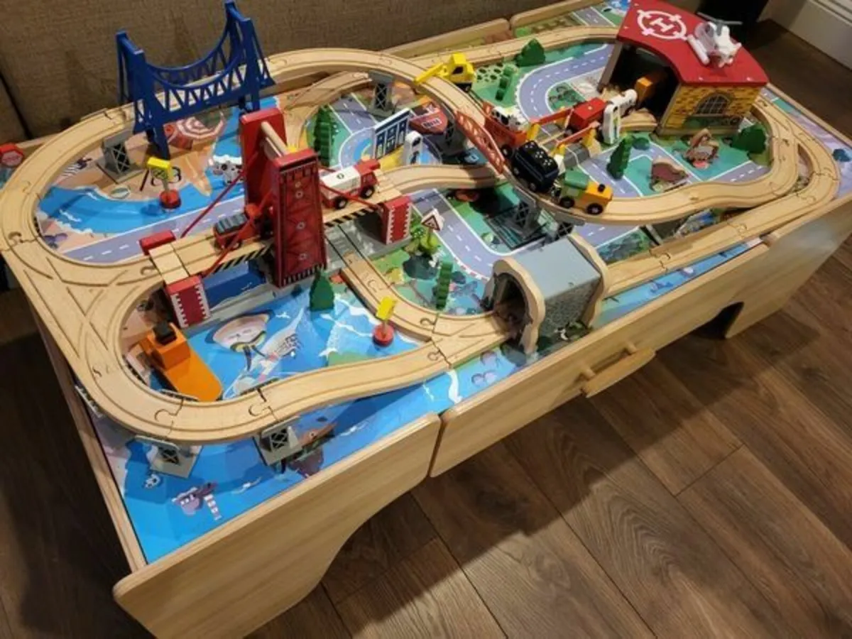 Squirrel Play Wooden Train Track Table Set