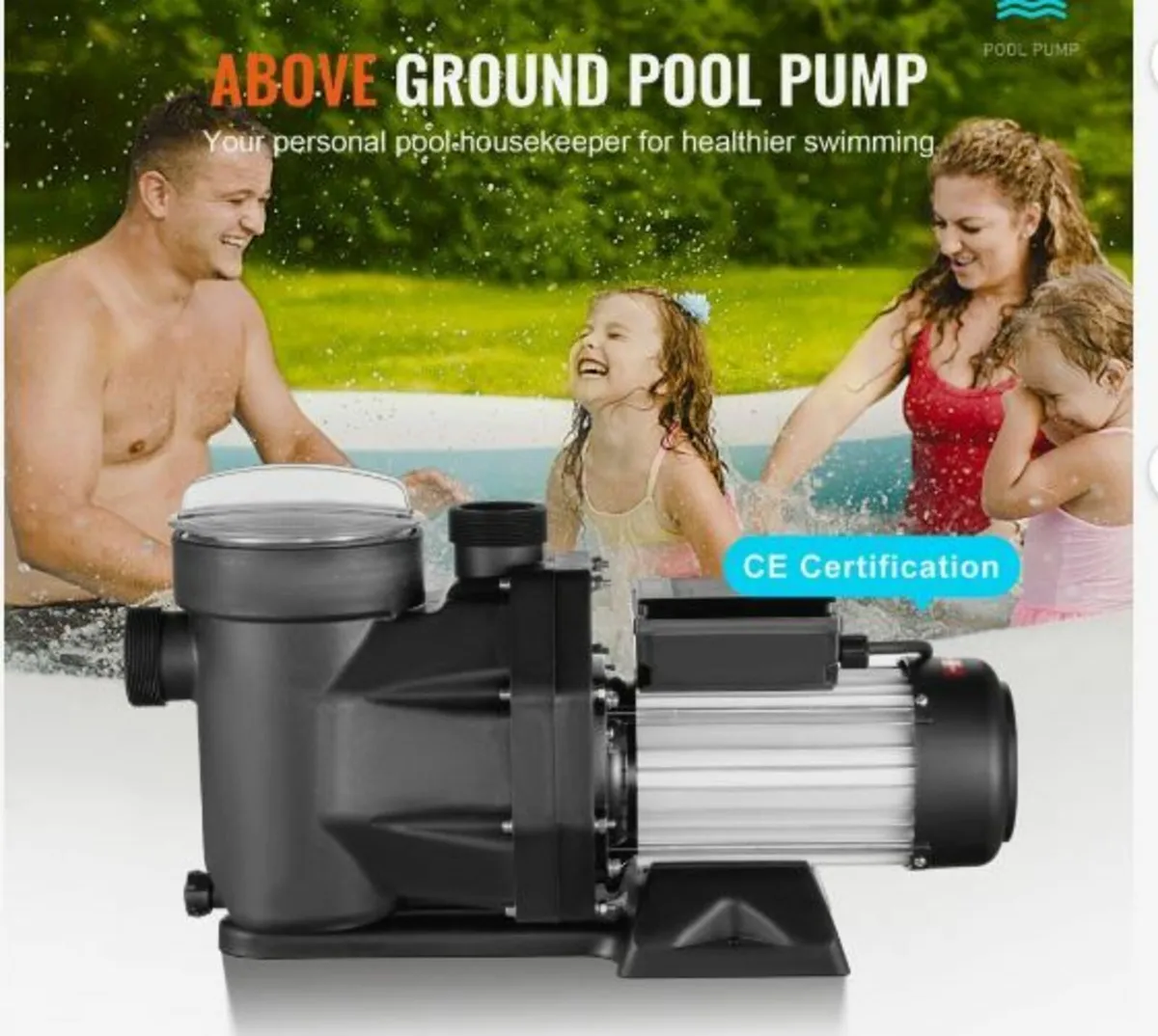 Swimming Pool Pump, 1800W 2HP Dual Speed - Image 2