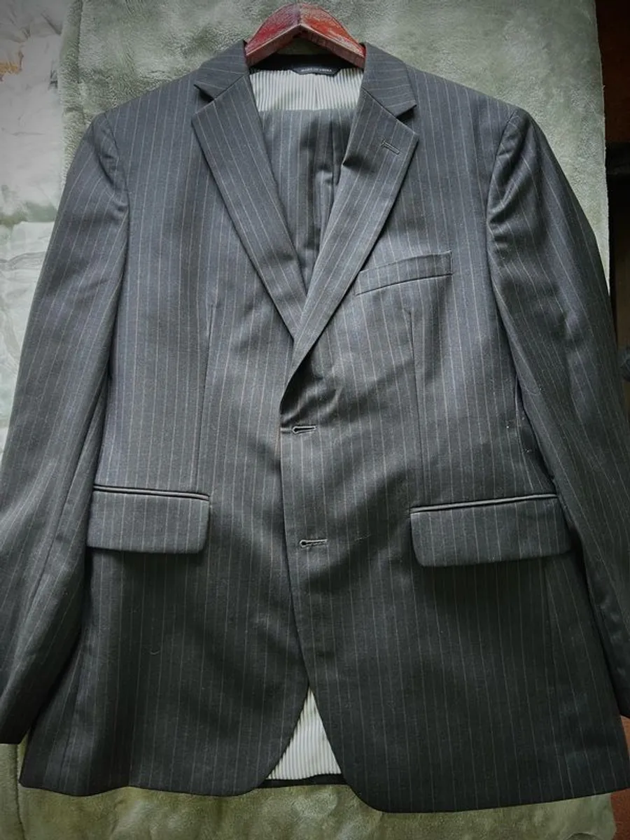 Dark Grey Striped Banana Republic suit - Image 1