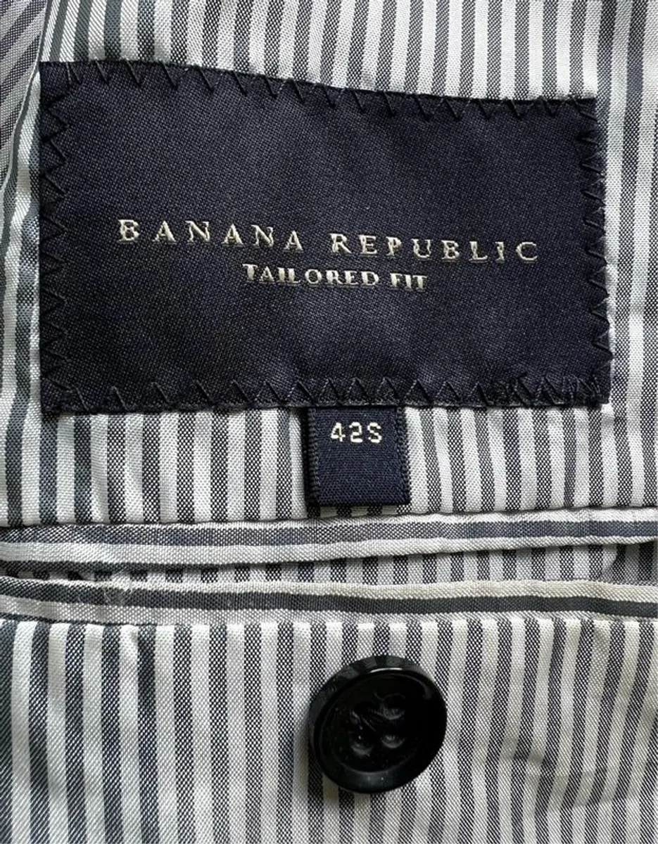 Dark Grey Striped Banana Republic suit - Image 2