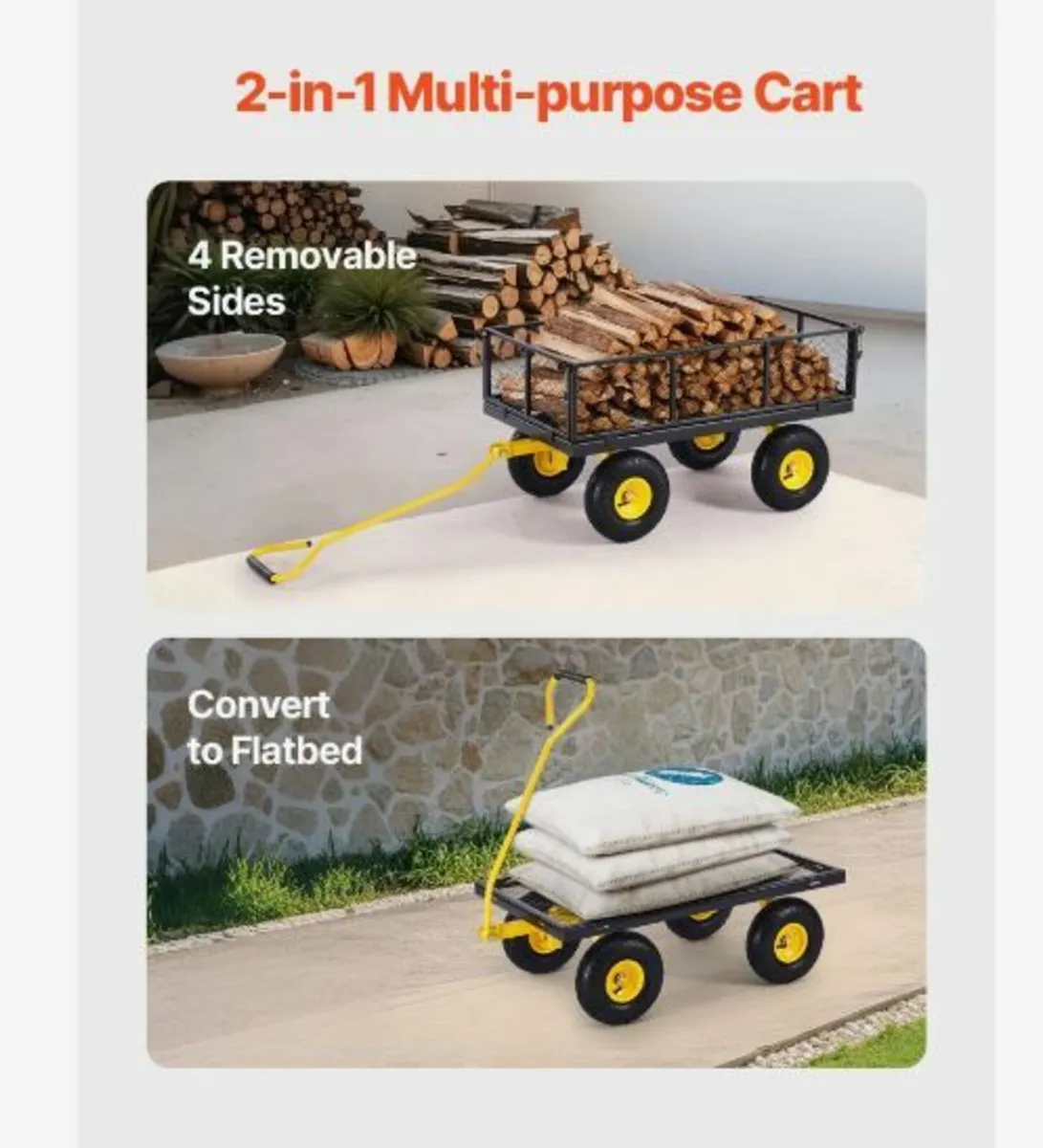 Steel Garden Cart 900lb Capacity Heavy - Image 4