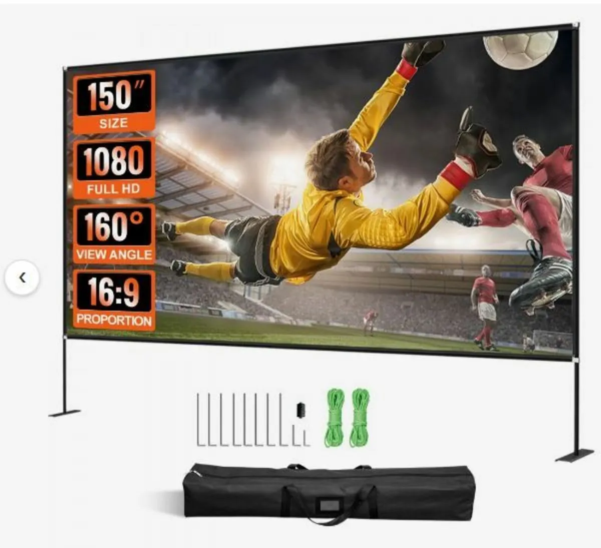 Outdoor Movie Screen w/ Stand, 150" Portable - Image 1