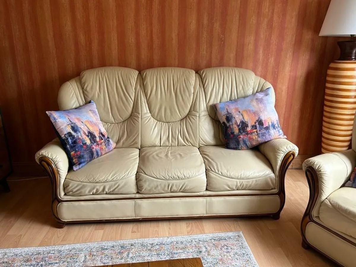 3+1+1 leather couch - Image 1
