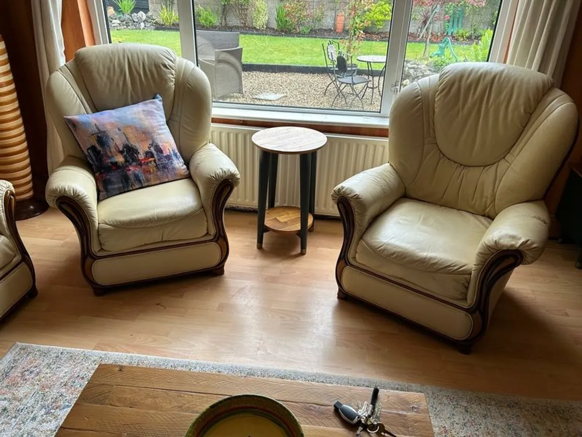 3+1+1 leather couch - Image 2