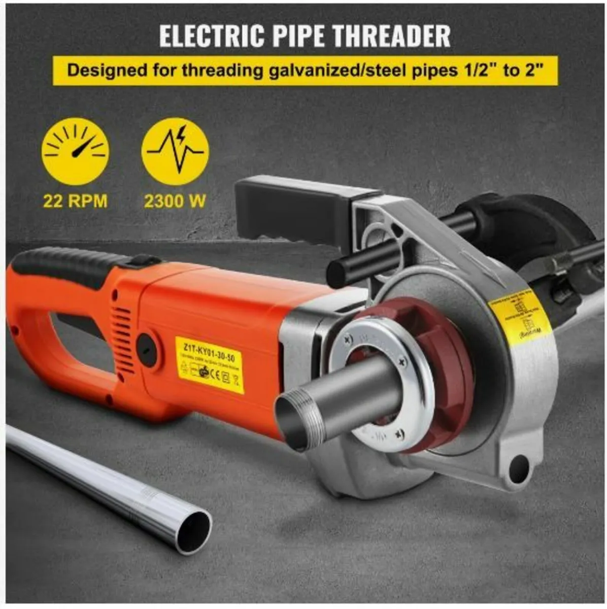 Electric Pipe Threader, 2300W Pipe Threading Mach - Image 2