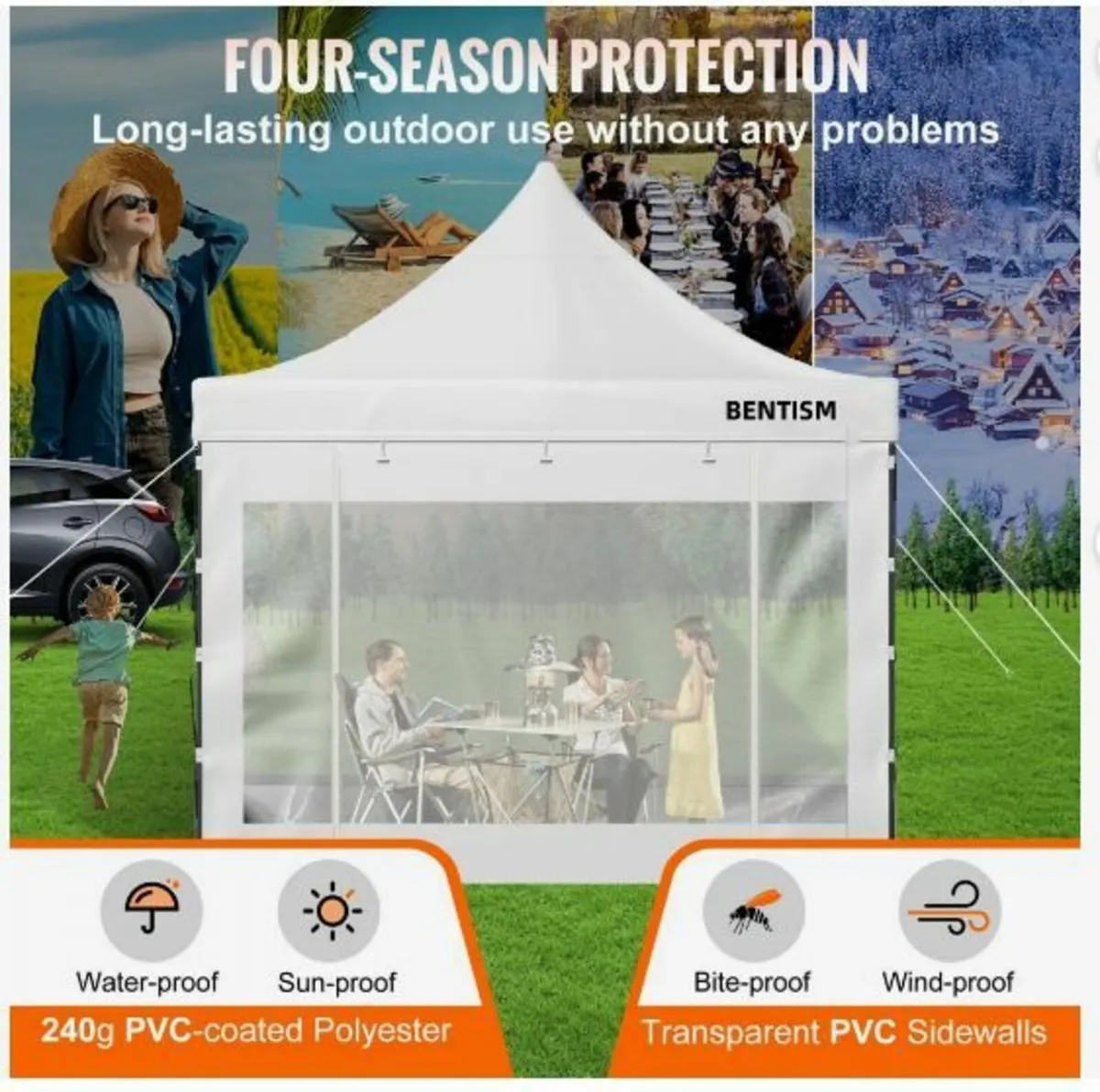 10 x 10 FT Pop Up Canopy Tent, Outdoor Patio Gaze - Image 4