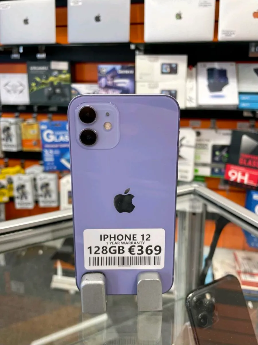 IPHONE 12 128GB, 1 YEAR WARRANTY,  UNLOCKED - Image 1