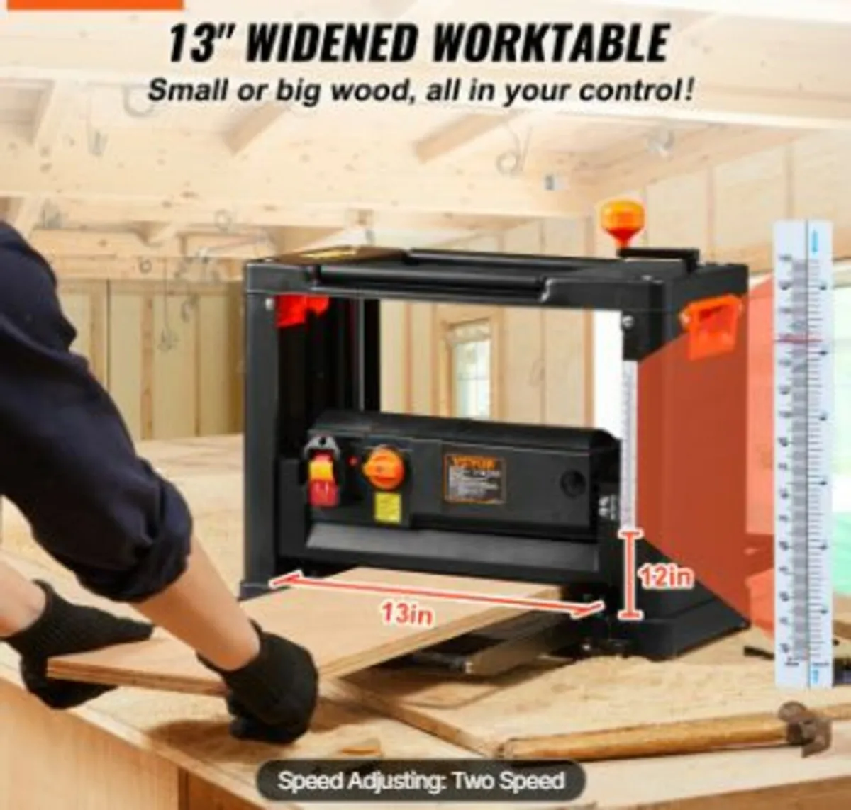 Thickness Planer, Two Speed, 13" Width - Image 2