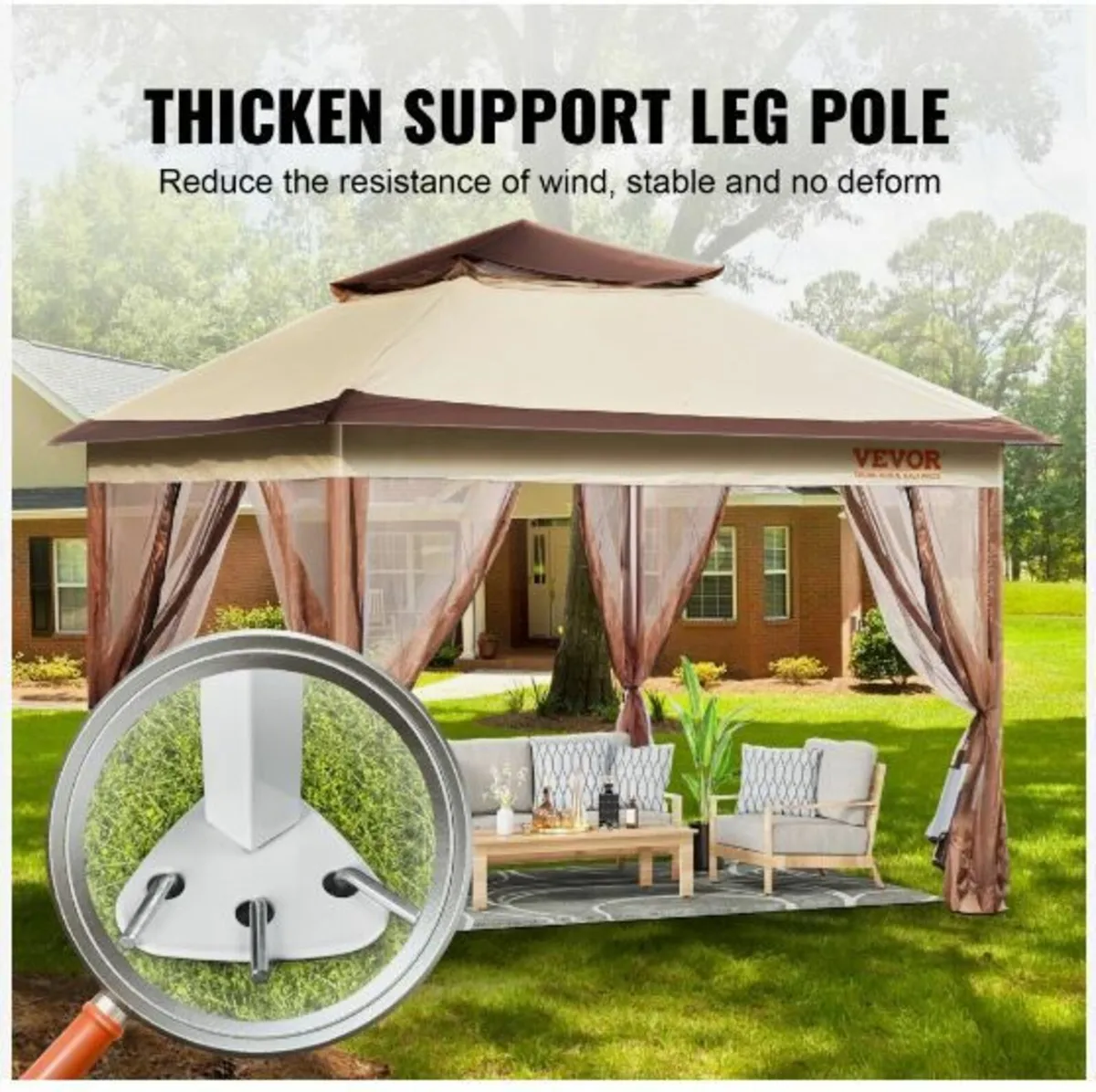 Patio Gazebo, 11 x 11 FT Pop up Gazebo - Image 4