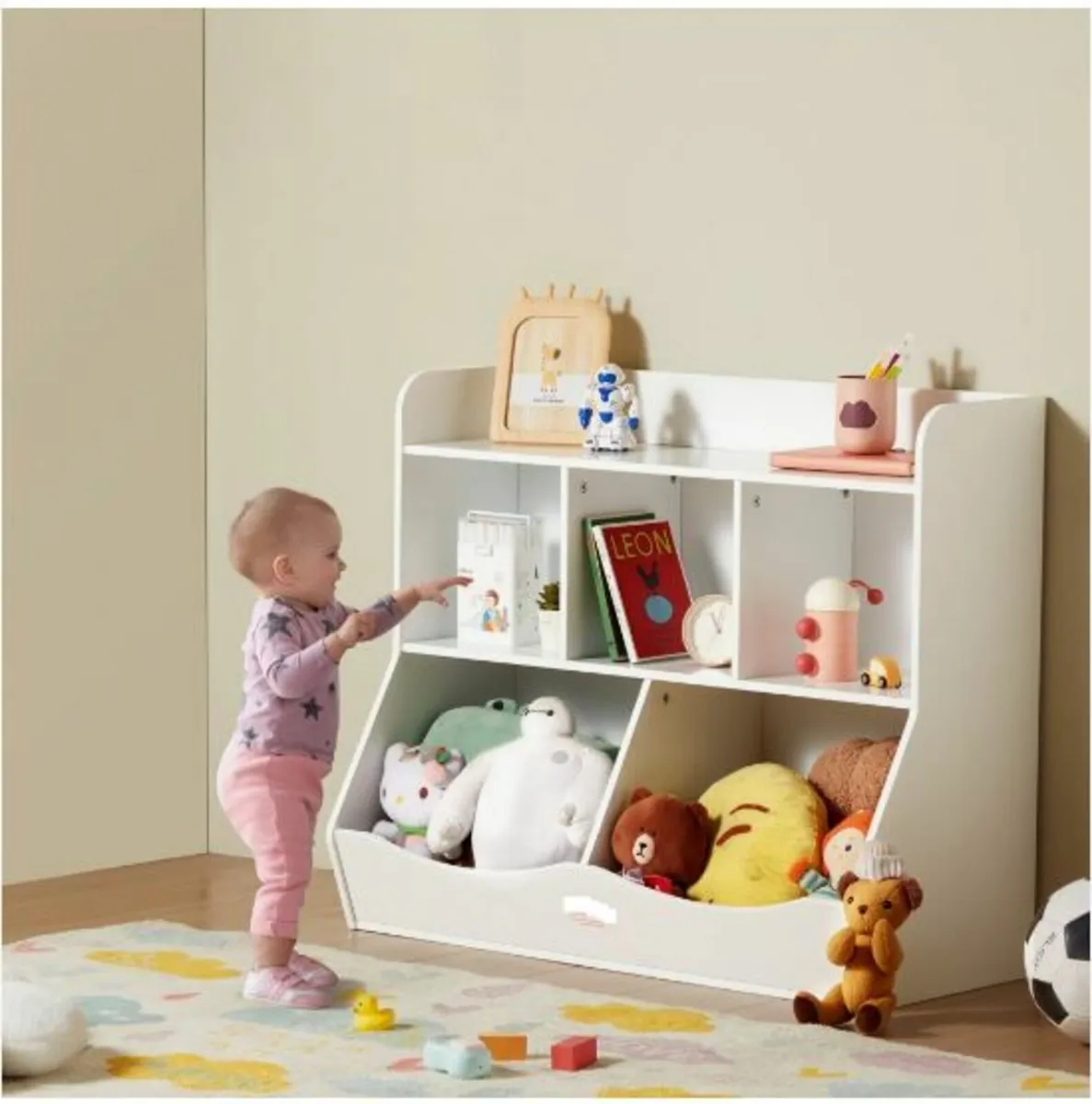 Wood Kid Storage Cubby, Toy Storage Organizer - Image 4