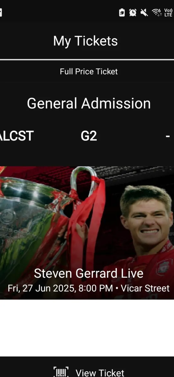 X2 Steven Gerrard Live tickets.
