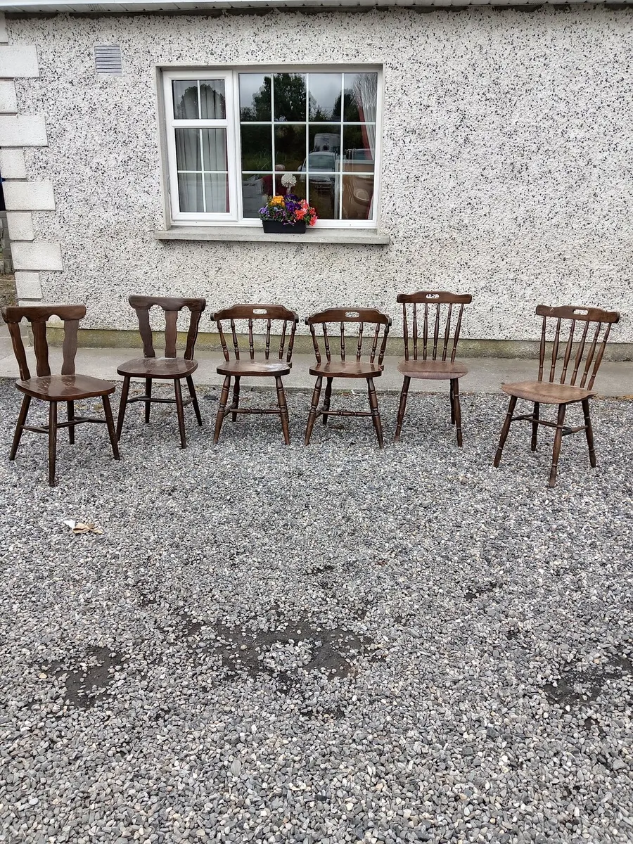 6 very old kitchen chairs