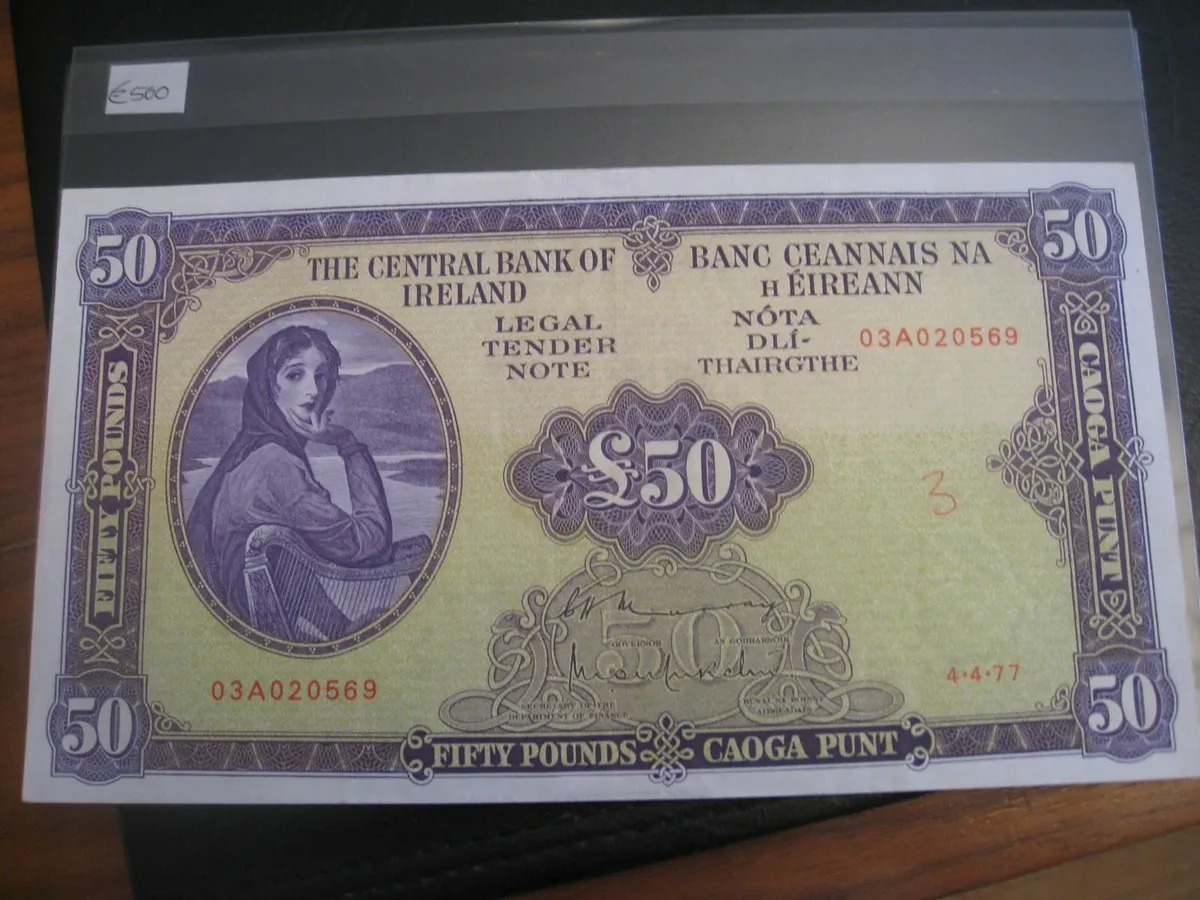 50 Pound Lavery Note - 500 Euros - Image 1